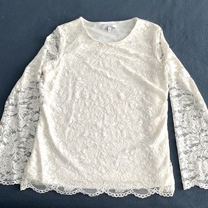Lace top.  Cream color